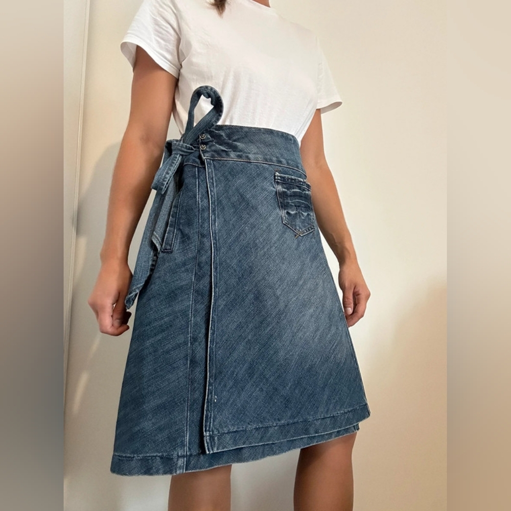 Zara Blue A-Line Denim Skirt